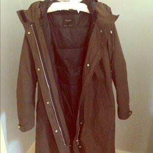 Zara Basic Outerwear Dark Green Rain Jacket